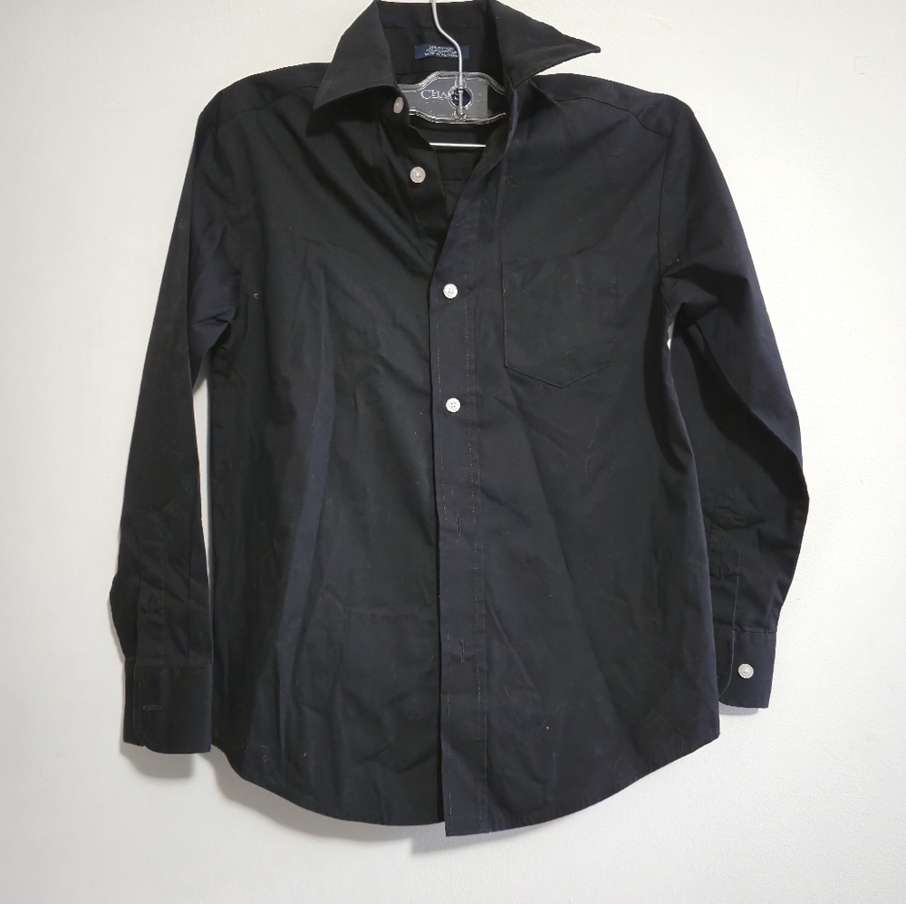 Boy’s Black Chaps Button Down Dress Shirt Size 8